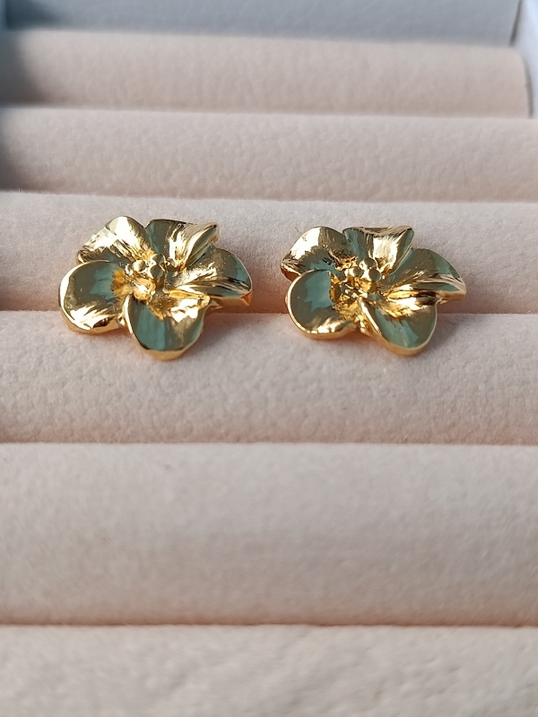 Brinco Flor Banhado em Ouro 18k - Imagem 3