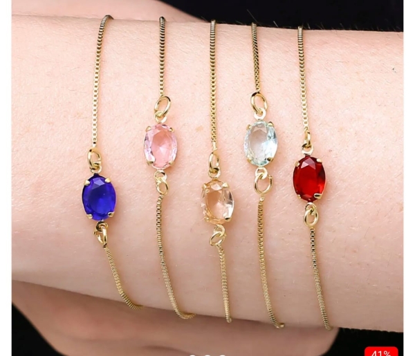 pulseira com pedra ziconia