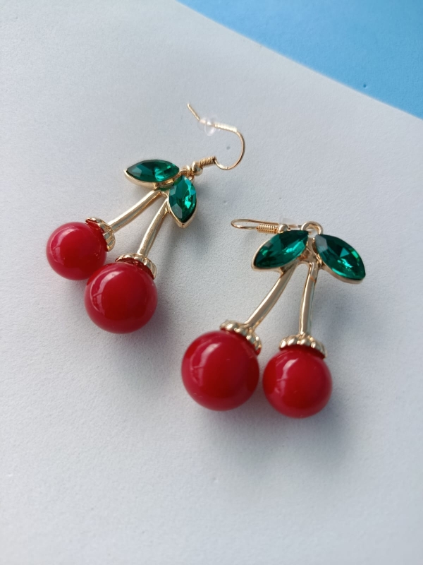 Brinco cherry banhado em ouro - Imagem 2