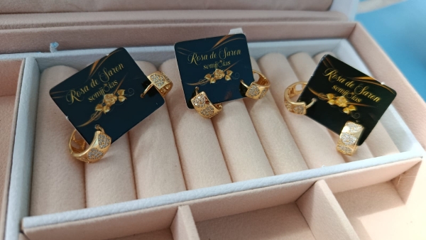 TRIO ARGOLINHA, CRAVEJADO COM MICRO ZIRCONIA - Imagem 5