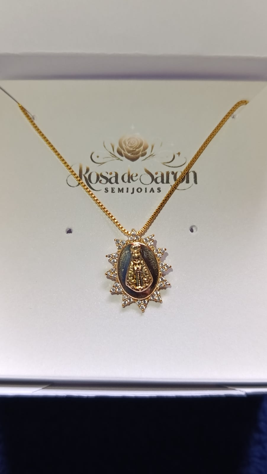 colar religioso com micro zirconias