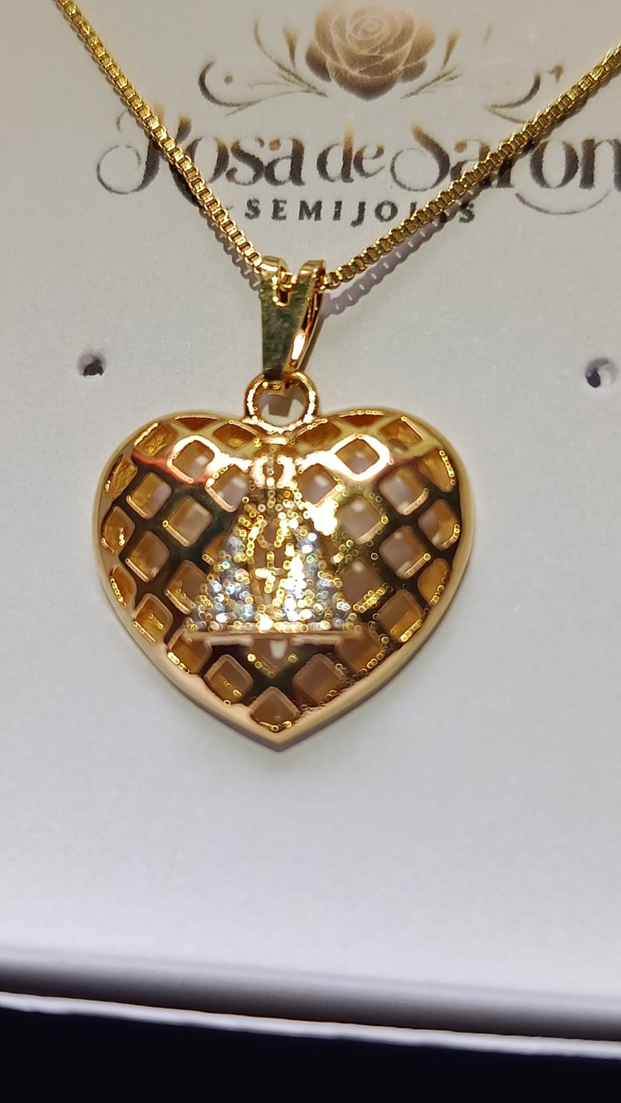 colar coraçao nossa senhora aparecida